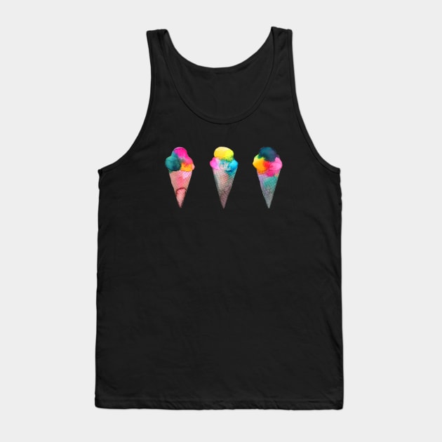 Colorful Ice Cream Cones Tank Top by ninoladesign